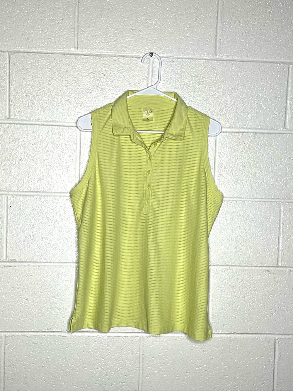 < Calia By Carrie Underwood Yellow Textured Golf Shirt >